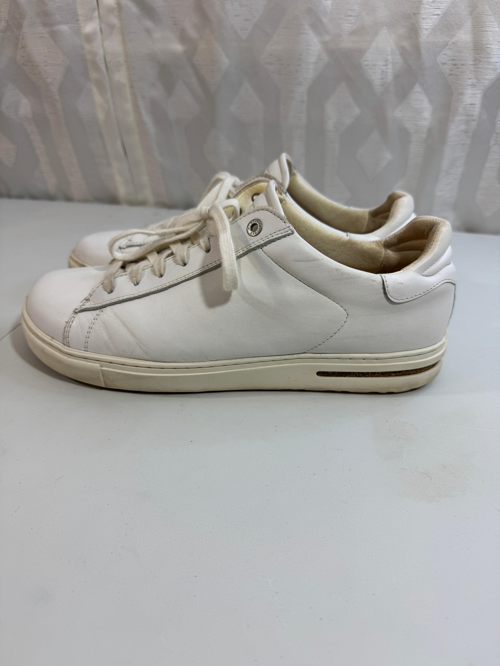 Birkenstock White Low-Top Leather Sneakers